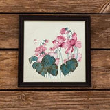 Chinese Painting Red Flowers, Original Hand Dawn Chinese Water Ink Wall Art, Oriental Floral Watercolor Wall Art Decor for Home Office