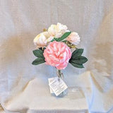 Peony Pink Flower Bouquet, Paper Flowers, Artificial Peony, Ranunculus, Garden Rose, Alstroemeria Posy,  Gift,
