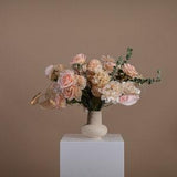 Peach orange wedding bridal bouquet with artificial gold ginko leaves / silk flower bouquet / artificial wedding bouquet