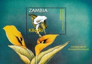 Zambia 2002 - Flowers of Zambia Arum Lily - Souvenir Sheet - Scott 992 - MNH