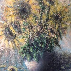 Sunflowers - 48x36 Inches Original Painting, Still Life, Fine Art