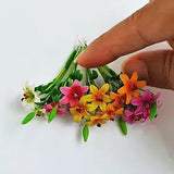 Dollhouse Miniatures Handmade Lily Flowers Fairy Garden Supply Decor Set 5 Pcs