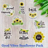 Good Vibes Sunflower Vinyl Sticker Decal Pack