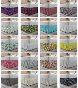 Ambesonne Retro Scene Bedskirt Elastic Wrap Around Skirt Gathered Design