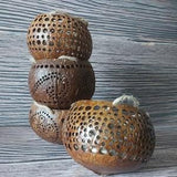 Set 4 Coconut Shell Hanging Planter, Handmade coconut shell pots for planting trees, Crafted from a Reclaimed Coconut Shell.