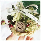 Dried Flower Basket Gysophila Natural Branch Mini Bouqeut Basket Home Party...