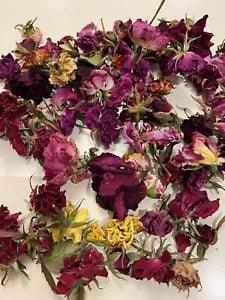 10 Dried Rose Flowers Red, Yellow, Orange, Purple , Ombre multiple Color