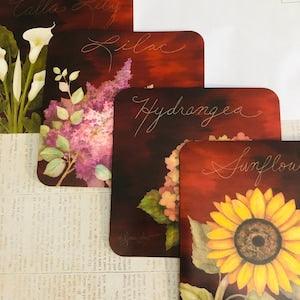 Get Well Cards. Set of 4 vintage FLORAL cards. With white Envelopes. New