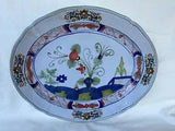Faenza Garofano Blue Carnation Style Pattern 16" Oval Serving Platter Plate