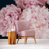Pink peonies removable wallpaper, self adhesive floral wallpaper, peel and stick wallpaper mural, floral home decor#
