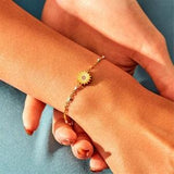 Sunflower Bracelet in Solid Sterling Silver - Dainty Minimalist Flower Bracelet for Women -  Wedding gift - Gift For Her