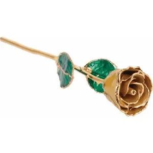Yellow Topaz Laquered Real Rose 24K Gold Plated Trimmed Birthstone Rose November