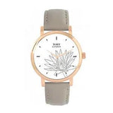 Toff London TLWS-89304 Ladies Grey Water Lilies Flower Watch