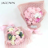 Soap Flower Rose Artificial Flower Bouquet Pink Rose Fake Flower Wedding Decoration Valentines Day Birthday Gift Flower