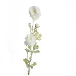 Snow Frosted White Artificial Peony Floral Stems