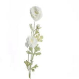 Snow Frosted White Artificial Peony Floral Stems