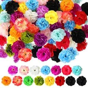 150 Pcs Artificial Fake Flower Heads Mini Fake Silk Carnations Fresh Colors