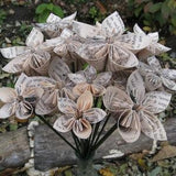 Secret Garden Bouquet. Book Paper Flower Bouquet, Origami Paper Flowers. Anniversary, Centerpiece, Wedding, Birthday.