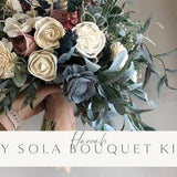 DIY KIT ~ Hannah's Collection ~ Sola Flower Bouquet ~ Wedding Bridal Bouquet ~ Ivory, Dusty Blue, Dusty Rose ~