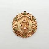 Lily Flower Charm 14K Yellow Gold Gemstones