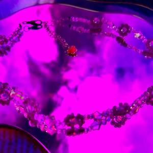 Lavender haze floral seed bead necklace