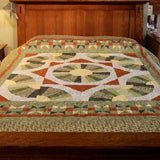 New to USA & CANADA, Twin or Double Quilt using "Dream Catcher" pattern Sunflowers, greens, rust and soft yellow