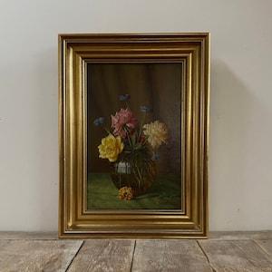 Antique roses oil painting, antique floral oil painting, antique flower oil painting, antique Dutch still life oil painting