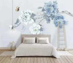 3D Blue Peony Flower 24570NA Wallpaper Wall Murals Removable Wallpaper Fay