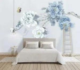 3D Blue Peony Flower 24570NA Wallpaper Wall Murals Removable Wallpaper Fay