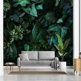 Green Leaves wallpaper, tropical pattern, Wall Mural, Removable, Self Adhesive (Peel&Stick), Non Self Adhesive (Vinyl), Wall Decor
