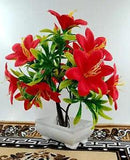 Artificial Plant  Lily Flower 10 Inches Red