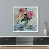 Peony custom original oil painting Commission Still Life Bouquet in vase Made to order Flowers Artworks