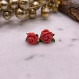 floral artisan earrings rose earrings |floral clay earrings |handmade earrings| coral earrings |floral bouquet earrings|rose earrings