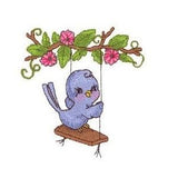 Bird On A Swing - Machine Embroidery Design