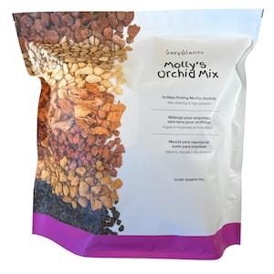 Molly's Orchid Mix - Premium Soilless Potting Mix for Orchids - Contains Pinus Radiata bark, Coco Chips, Akadama, Hyuga, Pumice, Lava Rock.