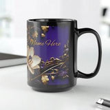 Personalized Orchid Black Mug