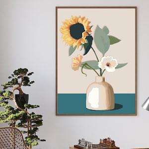 Sunflower Paint by Number - Paint by Number Kit Adult | DIY Oil Painting | DIY Kit - Home Decor -Christmas GIft