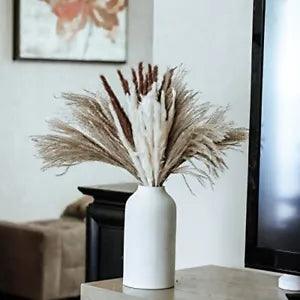 60PCS Natural Dried Pampas Grass Bouquet 17.5 inches, Reed Flower, 60 Pieces