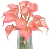 Artificial Calla Lily Pink Flowers 12Pcs Fake Flower Bouquet for Home