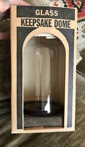 clear  Dome  Vintage Leonard Creations Wood Base 4.5??? square NIB