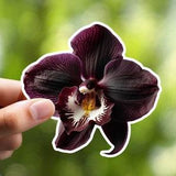 Burgundy Orchid Sticker, Flower Sticker, Botanical Sticker, Laptop Sticker, Notebook Sticker, Planner Sticker, Journal Sticker