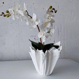 Large modern white vase. Handmade orchid planter. White contemporary vase.
