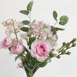 Rose Bouquet with Wild Fruit Artificial, Fake Mixed Flower Posy, Wedding Party Floral Decoration, Living Room Arrangement, Table Centerpiece