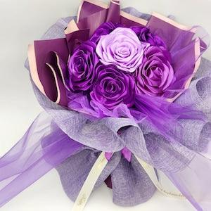 Lavander Plum Bouquet, Rose Bouquet, Anniversary Gift, Mother's Day, Engagement Gift, Wedding Gift, Luxury Gift, Valentine's Day gift