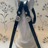 Black English Leather Sunflower Spur Straps
