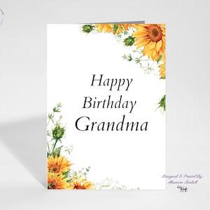 Happy Birthday Grandma, 5x7 Birthday Card, Birthday Card for her, Birthday Cards, Missing You, Grandma Birthday Card, See more!