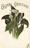 1900's Embossed Easter Postcard Gold Highlighted Calla Lilies UNDIVIDED E231
