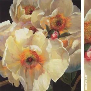 34W"x37H" CHINESE PEONIES TRIO by ELIZABETH HORNING - OPEN BUDS FLOWERS CANVAS