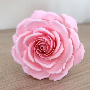 Pink Single Stemmed Paper Rose, Paper Flower,  Valentines Rose, Wedding Flowers,