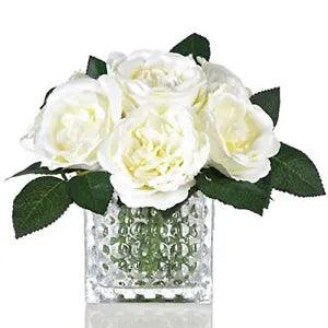 Artificial Peony Silk Flower Centerpieces Faux Floral Arrangement in A-cream